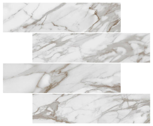 CALACATTA GOLD SUBWAY TILE - CALACATTA SUBWAY / SATIN Finish - 75X300 | 66 PCS BOX /1.485 SQM
