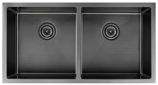 Scratch Resistant Sandblasted Nano Glaze Double Bowl Sink - 760X440X220mm