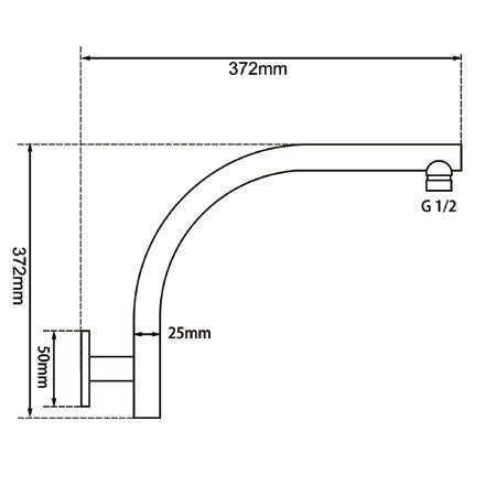 Round Brushed Nickel Wall Mounted Shower Arm