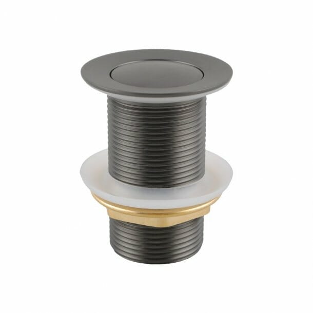 32/40mm Solid Brass Basin Pop Up Waste - Gun Metal Grey - NO Overflow