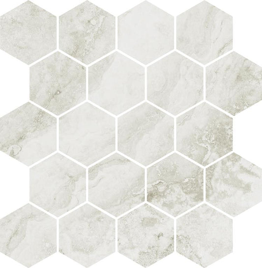 IMPERIAL STONE MOSAIC - BEIGE HEXAGON / FELLTEC Finish - 300X330 | SOLD PER SHEET - 11PCS PER BOX = 1.089 SQM / 1 PC = .099 SQM