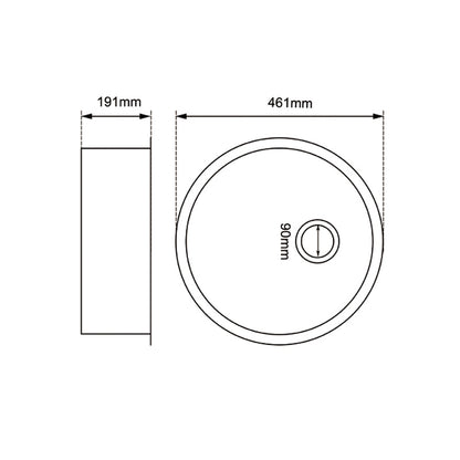 Round White Arete Stone Granite Single Bowl Stone Kitchen Sink 460mm