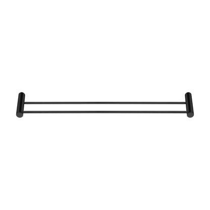 Black Double Towel Rail 600mm