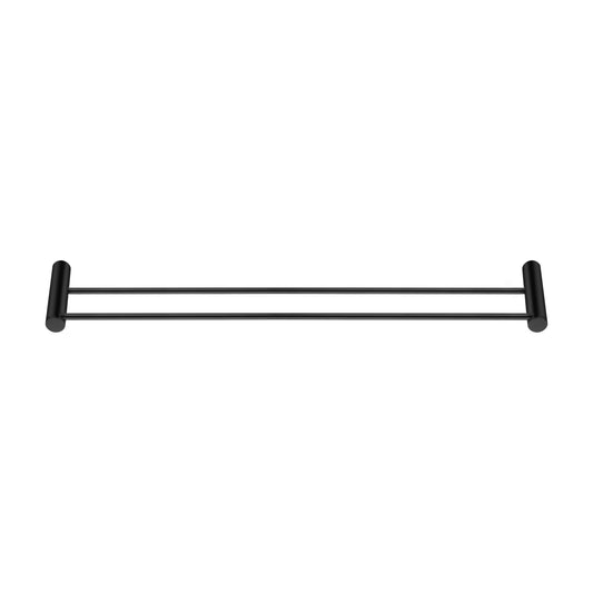 Black Double Towel Rail 600mm