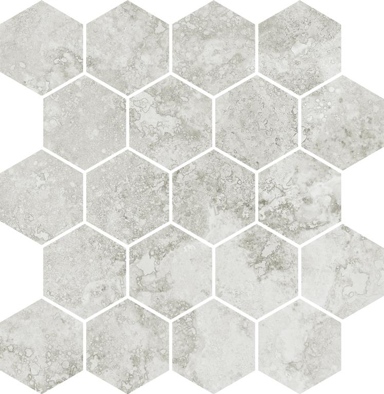 IMPERIAL STONE MOSAIC - IVORY HEXAGON / FELLTEC Finish - 300X330 | SOLD PER SHEET - 11PCS PER BOX = 1.089 SQM / 1 PC = .099 SQM