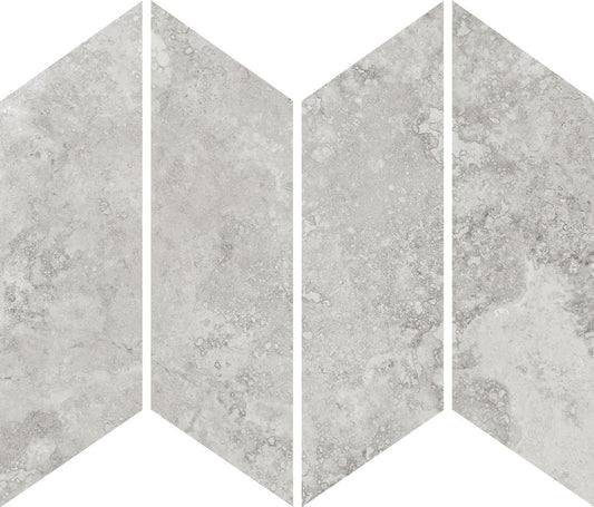 IMPERIAL STONE CHEVRON MOSAIC - LIGHT GREY CHEVRON / FELLTEC Finish - 73X260 | 53 PCS PER SQM - .24 = 1 PC / 1.25 SQM PER BOX
