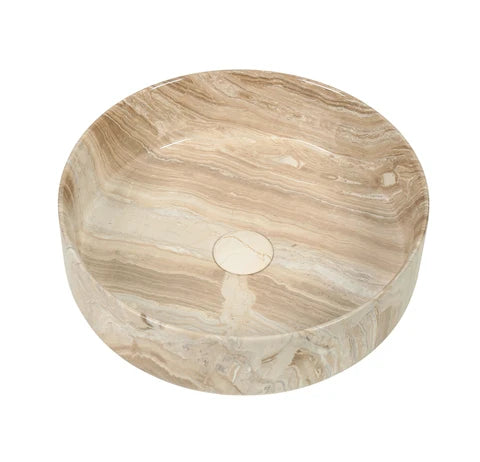 405*405*130mm Stone-look Glossy Finish Above Counter Basin