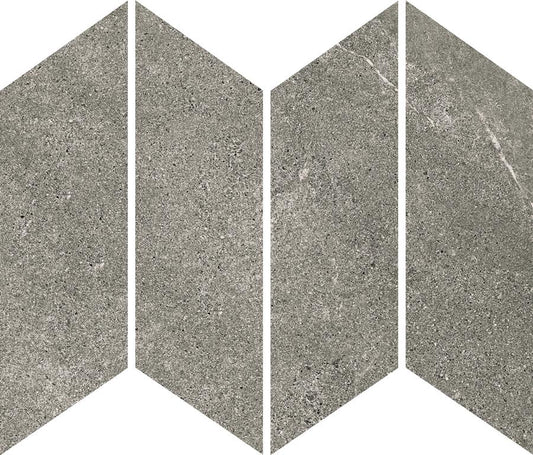 ARDESIA CHEVRON MOSAIC - LIGHT GREY CHEVRON / FELLTEC Finish - 73X260 | SOLD BY THE SQM. 54 PCS PER SQM / 66 PCS / 1.25 SQM PER BOX