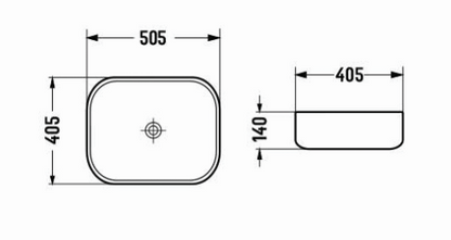 490mmx400mm  Above Counter Basin - Matte Black