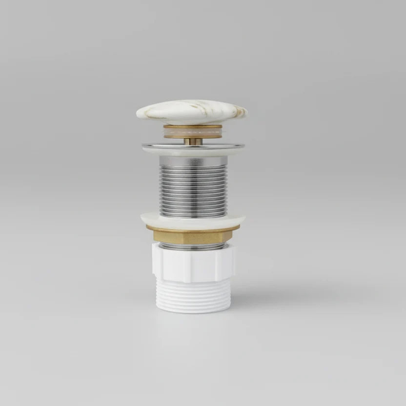 Fusion Pop-up waste 32 mm Non-over Flow with Matte Carrara Ceramic Cap