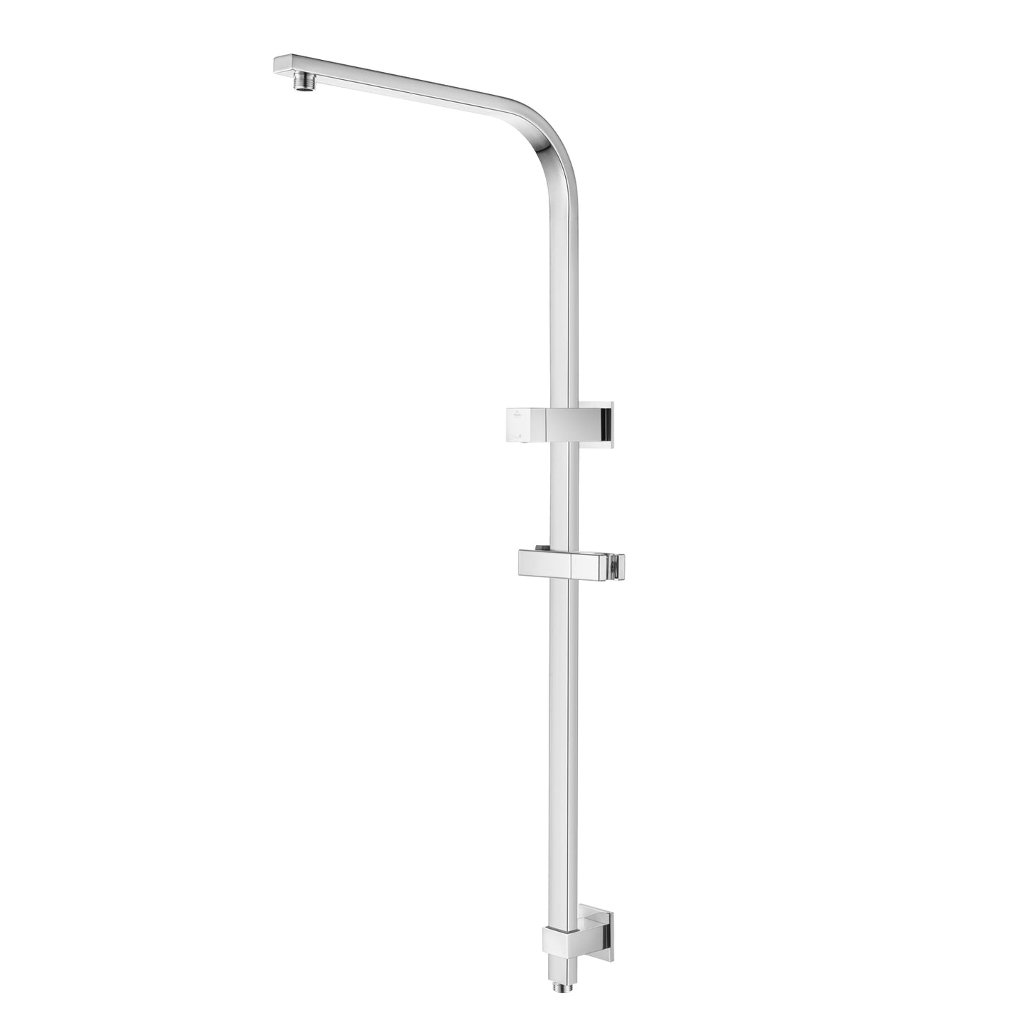 Chrome Square Shower Station without Shower Head and Handheld Shower(Stainess Steel Hose)