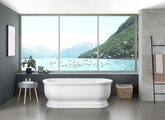 1700mm Freestanding Bathtub - No Overflow - Gloss White