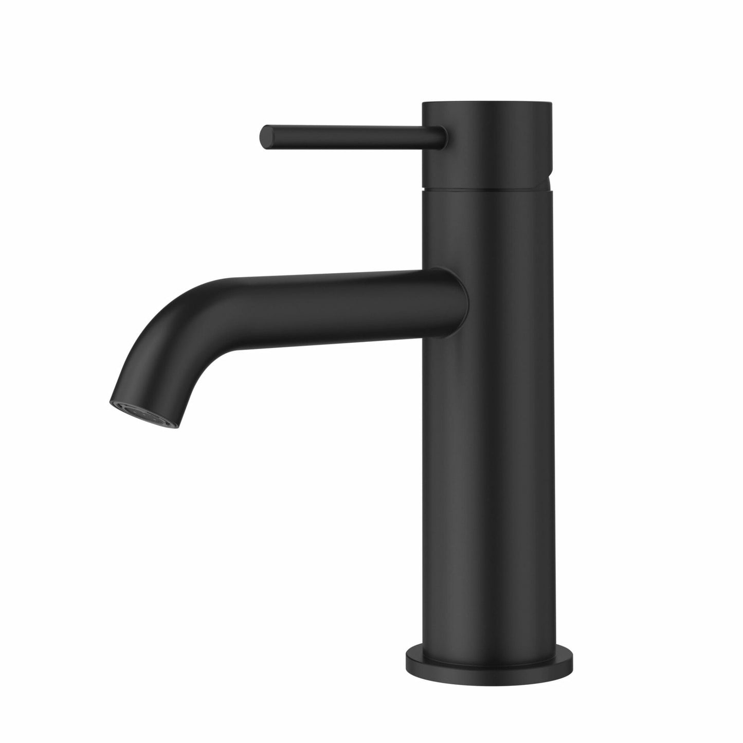 Otus Slimline Stainless Steel Basin Mixer Curved Spout - Matt Black