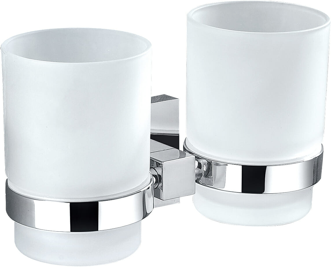 Sara Double Tumbler Holder - Chrome