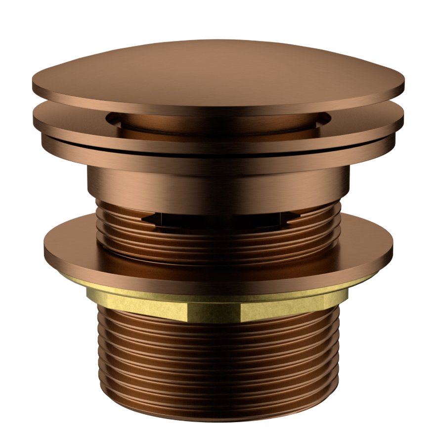 40 mm Bath Pop-Up Plug With Removabel Waste Overflow Brushed Copper