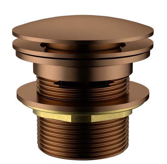 40 mm Bath Pop-Up Plug With Removabel Waste Overflow Brushed Copper