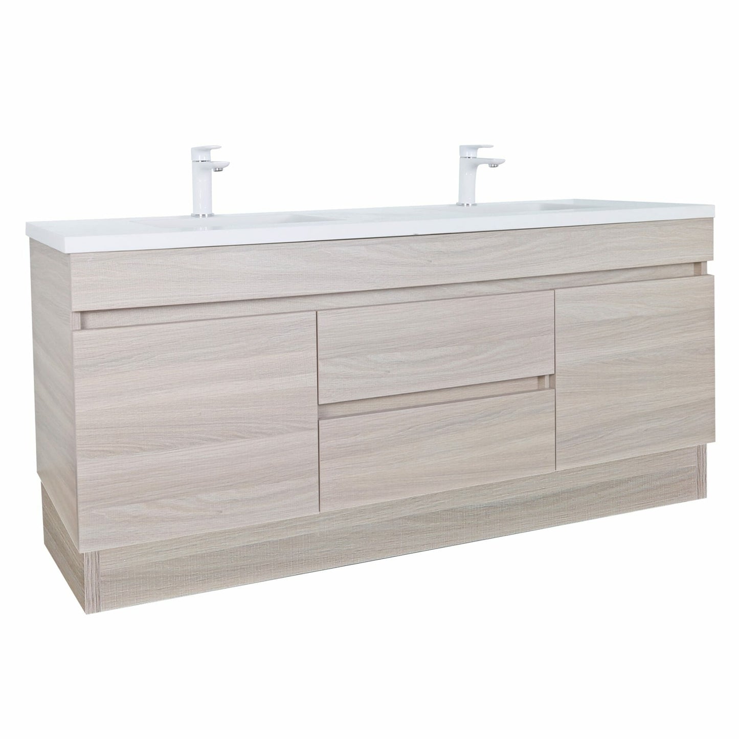 1200mm Evie Floor Vanity PVC - Cabinet Only - Double Bowl - Oak
