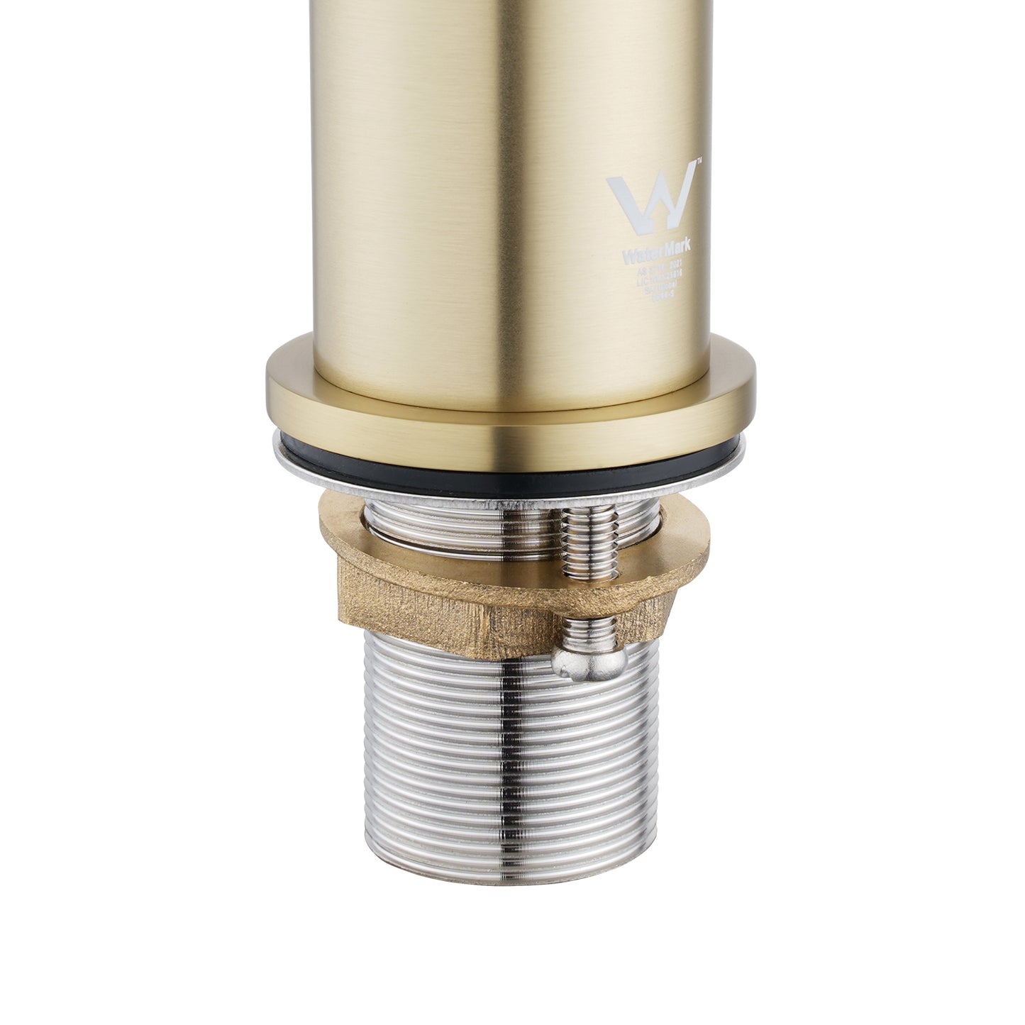 LUCID PIN Series Round Light Brushed Brass Tall Basin Mixer