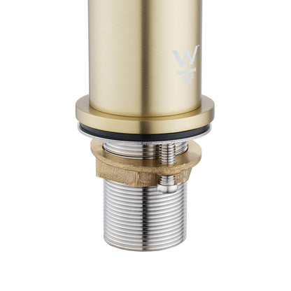 LUCID PIN Series Round Light Brushed Brass Tall Basin Mixer