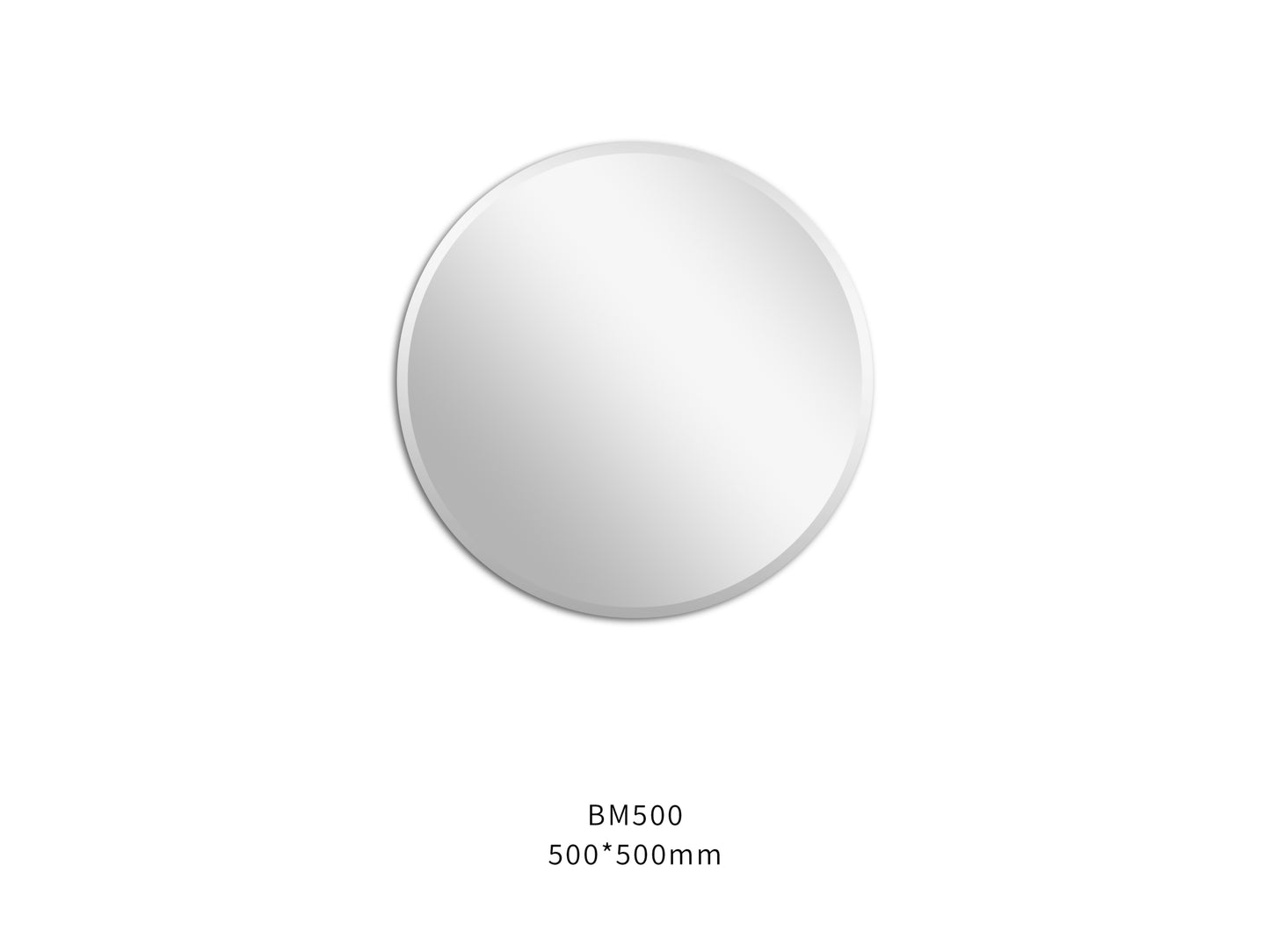 500mm - Plain Bevel Edge Round Framless Mirror