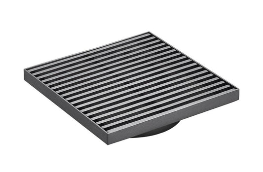Gun Metal Grill Floor Drain - 115x115mm - (80 mm Outlet)