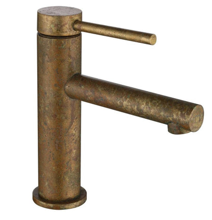 Mica Basin Mixer - Straight Spout - Living Brass