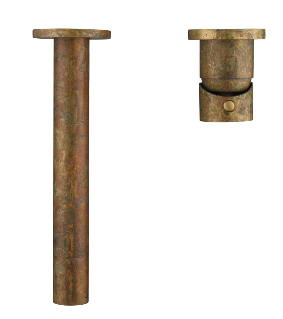 Mica Wall-Spout Combo - 2P - Straight Spout - Living Brass