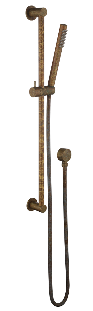 Mica Shower Head on Rail Round - Living Brass