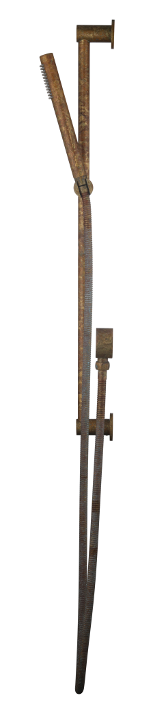 Mica Shower Head on Rail Round - Living Brass