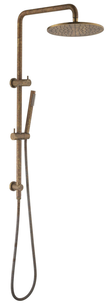 Mica Dual Shower Rail - Round - Living Brass