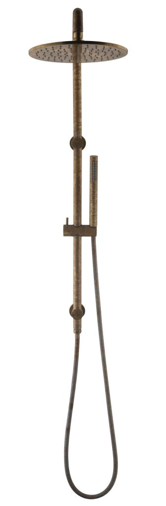 Mica Dual Shower Rail - Round - Living Brass