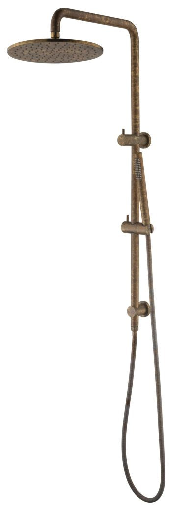 Mica Dual Shower Rail - Round - Living Brass