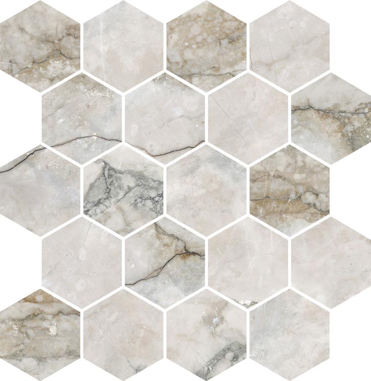 ZOUKS MOSAIC -  HEXAGON / 3D Finish - 300X330 | SOLD PER SHEET - 11 SHEETS PER BOX / 1.089 SQM  / Priced Per Sheet