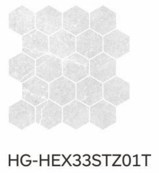 STAZZEMA MOSAICS - IVORY HEXAGON / FELLTEC Finish - 300X330 | 11 SHEETS PER BOX / 1.089 SQM