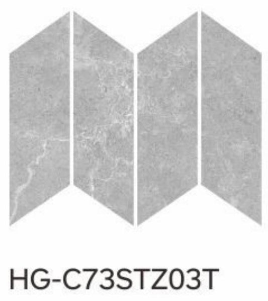 STAZZEMA CHEVRON - SMOKEY GREY CHEVRON / FELLTEC Finish - 73X260 | 53 PCS PER SQM - .24 = 1 PC / 1.25 SQM PER BOX
