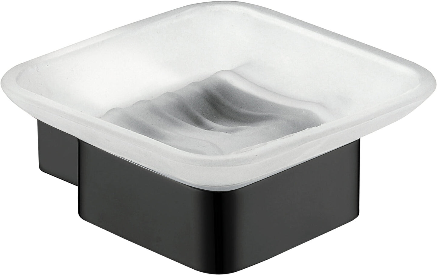 Rosa Glass Soap Dish - Matt Black