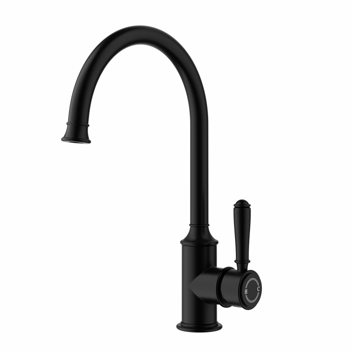 Clasico Gooseneck Sink  Mixer in Matt Black