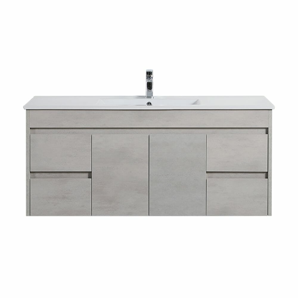 Nova Plywood Wall Hung Vanity - Concrete   Grey - 1200mm