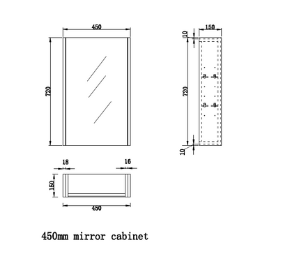 450mm Light Oak Shaving Cabinet -W450xH720xD150