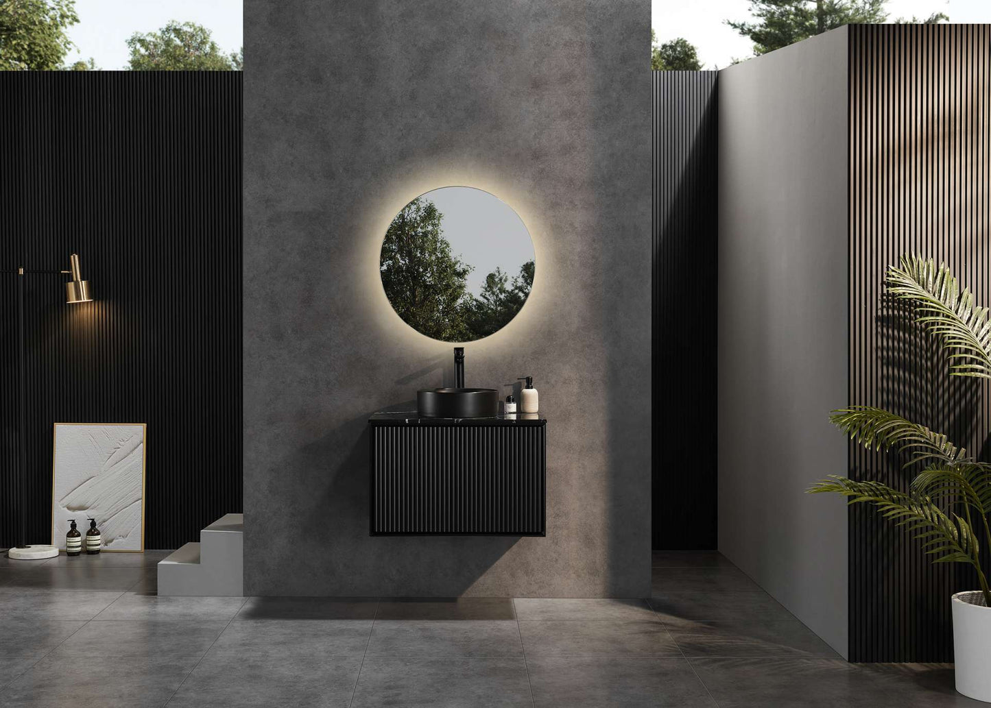 Kirribilli / Kliff Wall Hung Vanity - Matt Black - 750mm