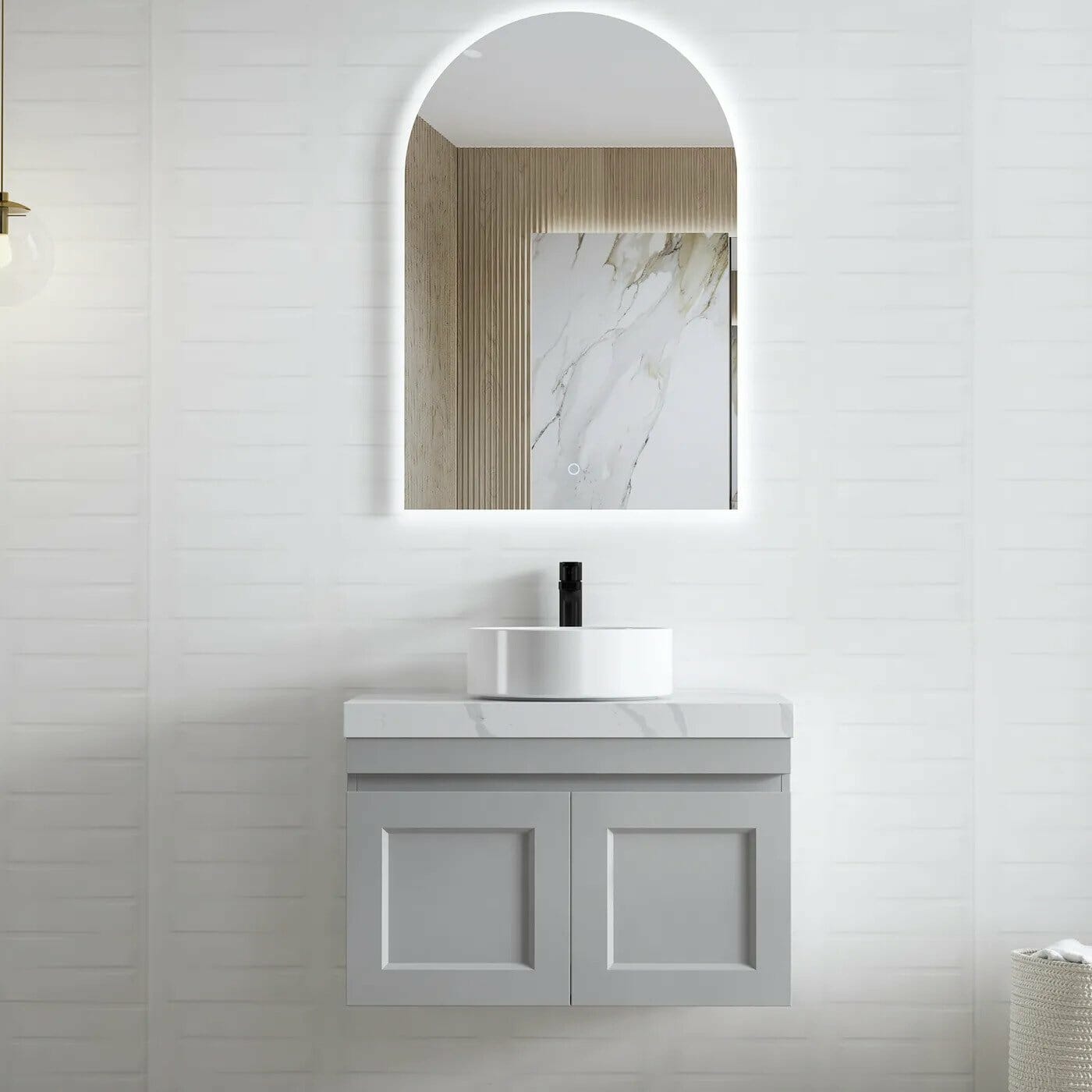 Hampton Mark II Wall Hung Vanity - Matt Grey -750mm