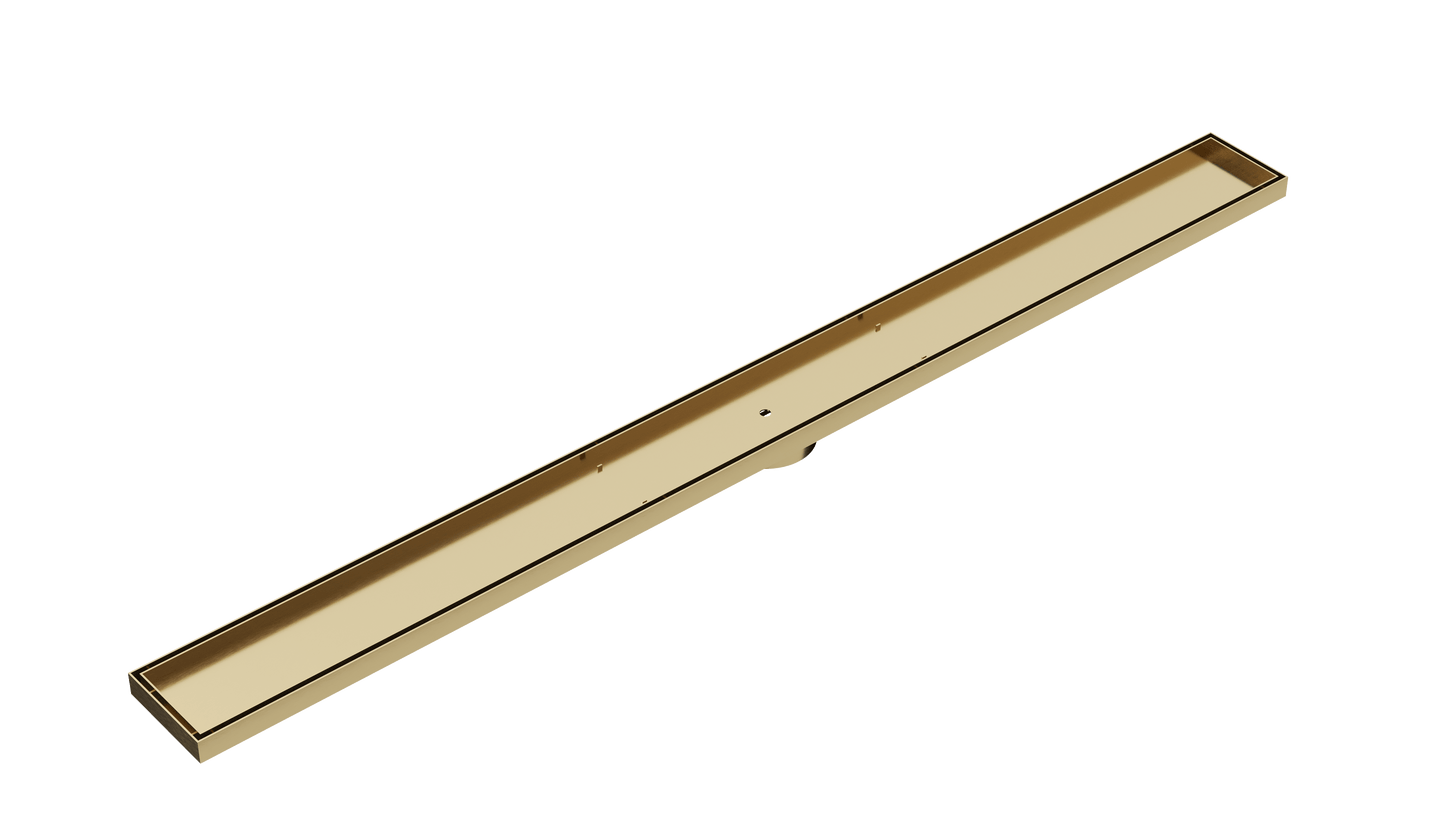 Ezyflow 1200mm Tile Insert Linear Waste DN89 - Brushed Brass