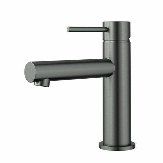 Otus Slimline Stainless Steel Basin Mixer - Gun Metal