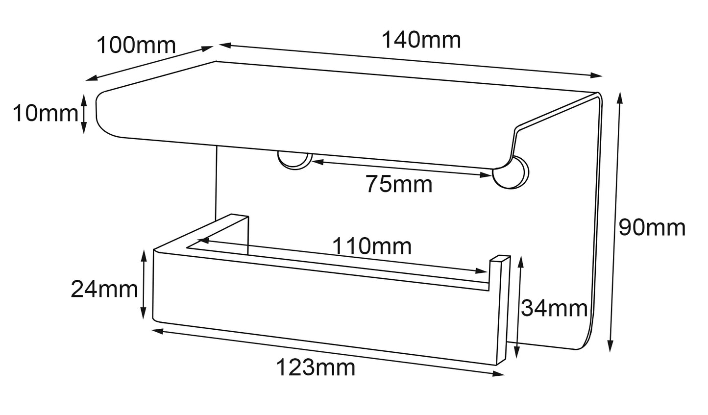 IVANO Series Black Toilet Paper Holder