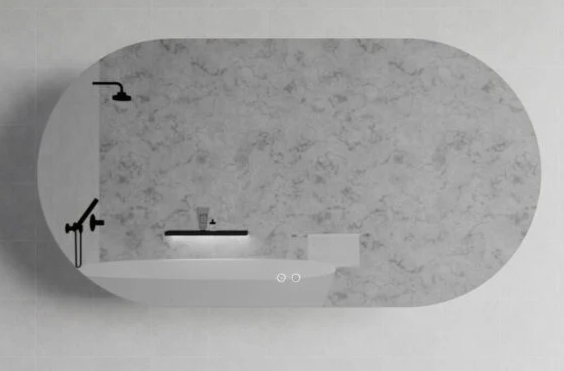 Oval Frameless LED Mirrors 1500x800mm