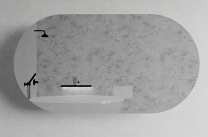 Oval Frameless LED Mirrors 1500x800mm