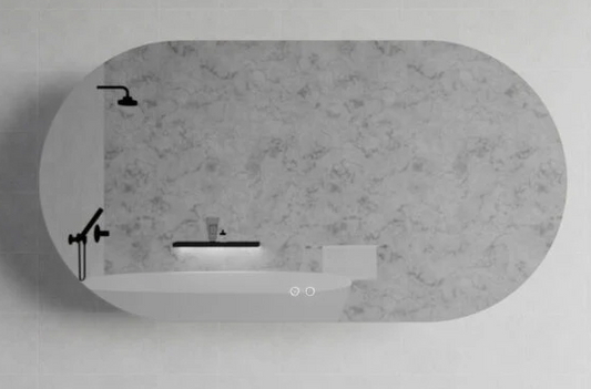Oval Frameless LED Mirrors 1500x800mm