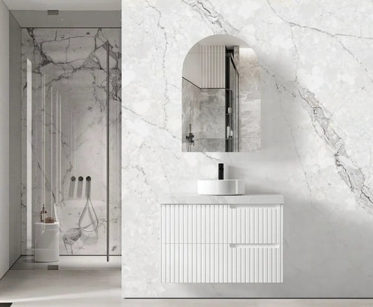 Noosa 900mm Satin White Wall Hung Cabinet Only