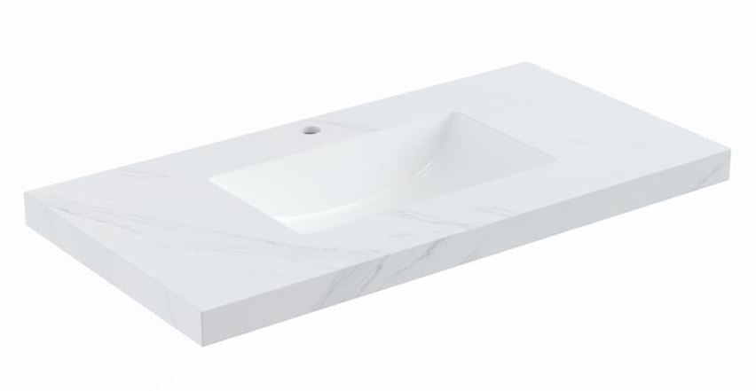 900mmx460mm  Stone Top with Undermount Basin - Diamond SINTERED Top Seamless Jointed with Ceramic Basin - Tap Hole