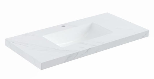 900mmx460mm  Stone Top with Undermount Basin - Diamond SINTERED Top Seamless Jointed with Ceramic Basin - Tap Hole